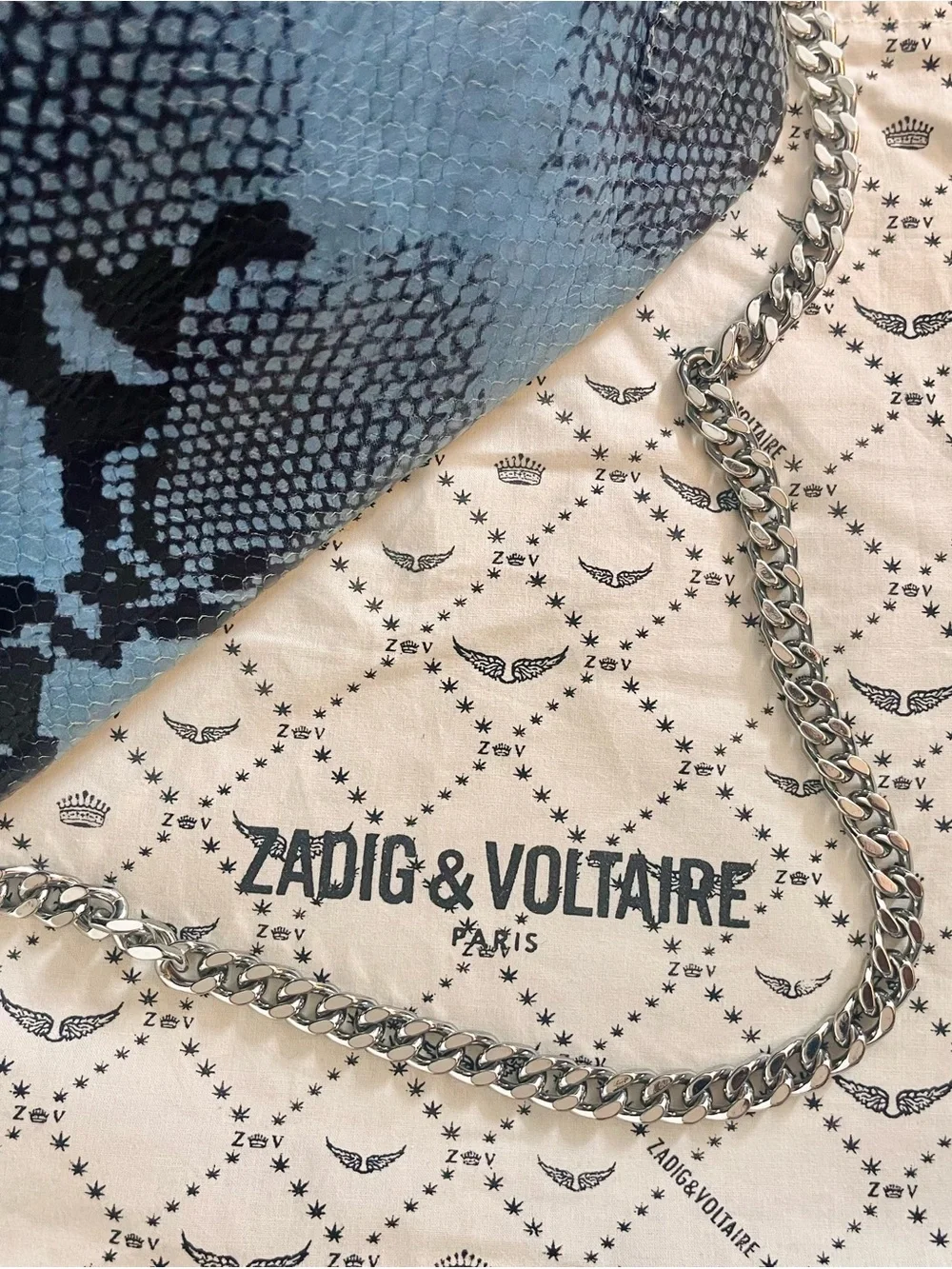 ZADIG & Voltaire Rock Savage        Python Crossbody/Clutch with orginal dustbag